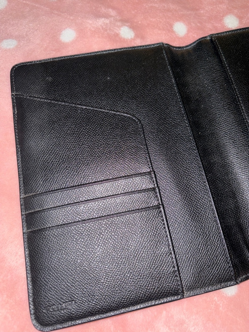 Coach Navy Blue Floral Leather Planner Journal Cover with Snap - Picture 8 of 13